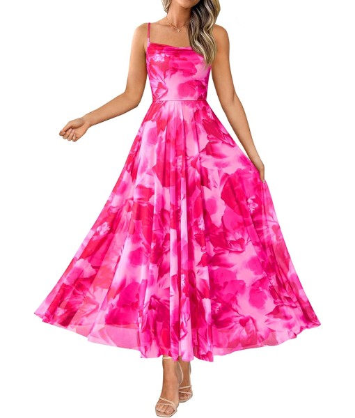 BTFBM Women Summer Floral Maxi Dresses Elegant Spaghetti Strap Dress Printed Party Dress Beach Long Dresses