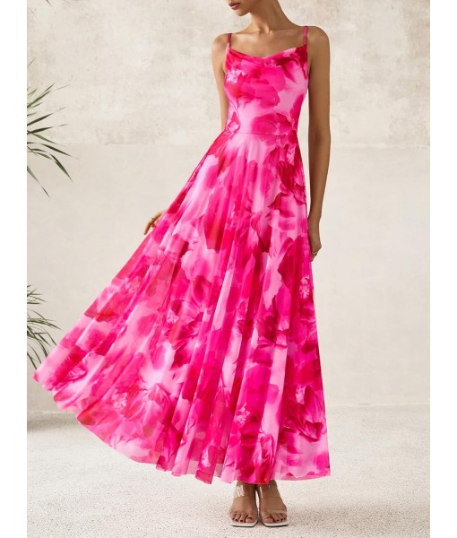 BTFBM Women Summer Floral Maxi Dresses Elegant Spaghetti Strap Dress Printed Party Dress Beach Long Dresses