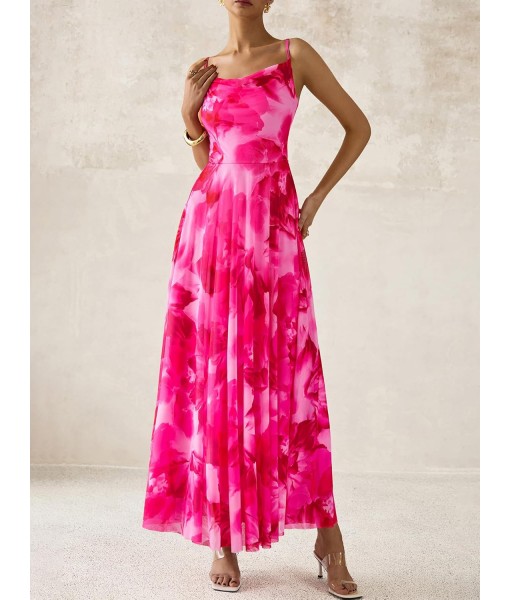 BTFBM Women Summer Floral Maxi Dresses Elegant Spaghetti Strap Dress Printed Party Dress Beach Long Dresses