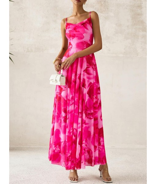 BTFBM Women Summer Floral Maxi Dresses Elegant Spaghetti Strap Dress Printed Party Dress Beach Long Dresses