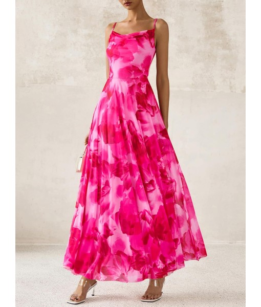 BTFBM Women Summer Floral Maxi Dresses Elegant Spaghetti Strap Dress Printed Party Dress Beach Long Dresses