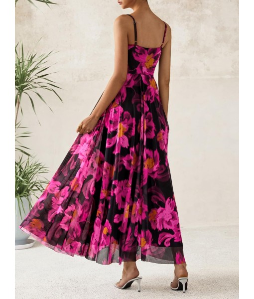 BTFBM Women Summer Floral Maxi Dresses Elegant Spaghetti Strap Dress Printed Party Dress Beach Long Dresses