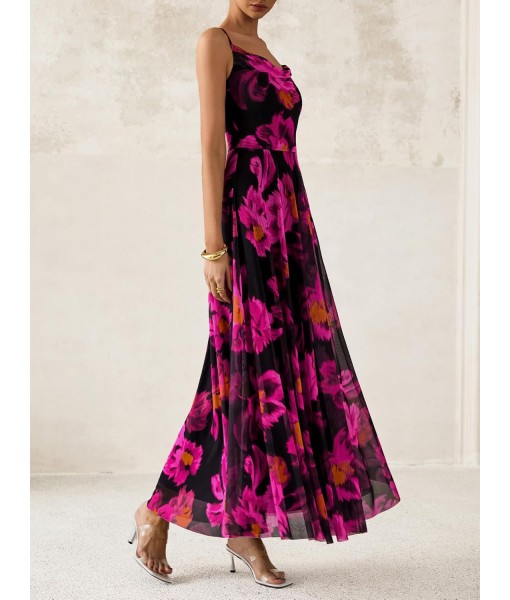 BTFBM Women Summer Floral Maxi Dresses Elegant Spaghetti Strap Dress Printed Party Dress Beach Long Dresses