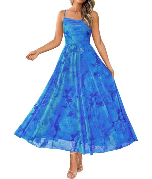BTFBM Women Summer Floral Maxi Dresses Elegant Spaghetti Strap Dress Printed Party Dress Beach Long Dresses