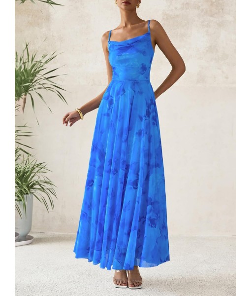 BTFBM Women Summer Floral Maxi Dresses Elegant Spaghetti Strap Dress Printed Party Dress Beach Long Dresses
