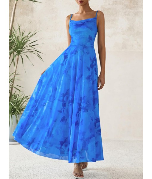 BTFBM Women Summer Floral Maxi Dresses Elegant Spaghetti Strap Dress Printed Party Dress Beach Long Dresses