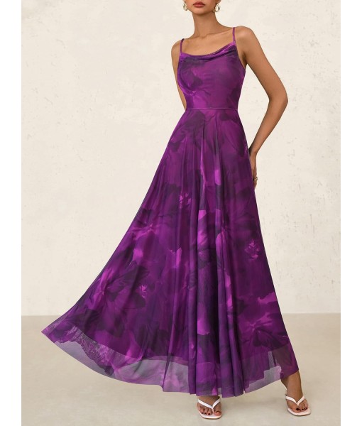 BTFBM Women Summer Floral Maxi Dresses Elegant Spaghetti Strap Dress Printed Party Dress Beach Long Dresses