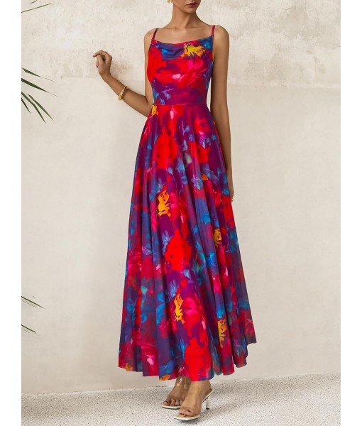 BTFBM Women Summer Floral Maxi Dresses Elegant Spaghetti Strap Dress Printed Party Dress Beach Long Dresses