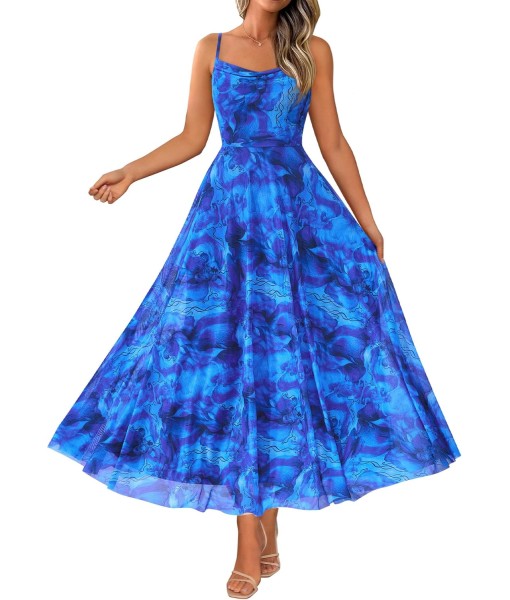 BTFBM Women Summer Floral Maxi Dresses Elegant Spaghetti Strap Dress Printed Party Dress Beach Long Dresses