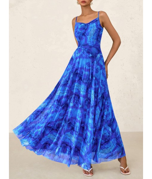 BTFBM Women Summer Floral Maxi Dresses Elegant Spaghetti Strap Dress Printed Party Dress Beach Long Dresses