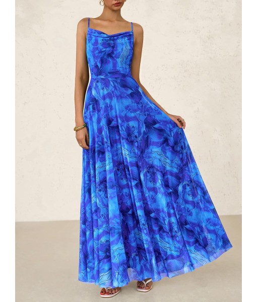 BTFBM Women Summer Floral Maxi Dresses Elegant Spaghetti Strap Dress Printed Party Dress Beach Long Dresses