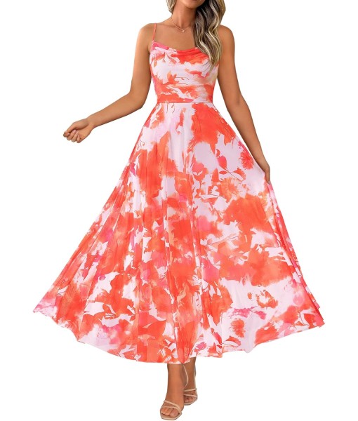 BTFBM Women Summer Floral Maxi Dresses Elegant Spaghetti Strap Dress Printed Party Dress Beach Long Dresses