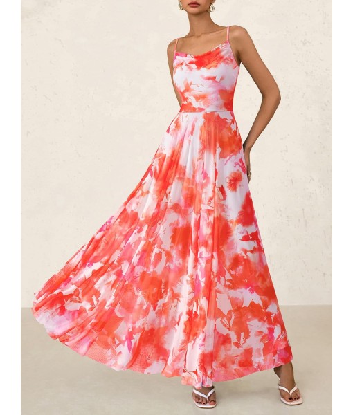 BTFBM Women Summer Floral Maxi Dresses Elegant Spaghetti Strap Dress Printed Party Dress Beach Long Dresses