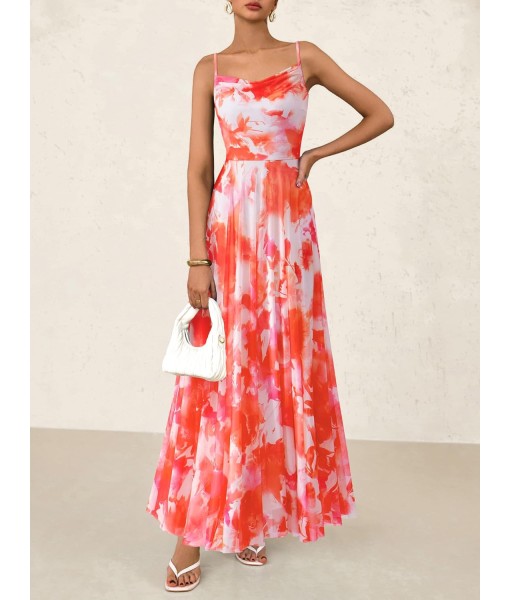 BTFBM Women Summer Floral Maxi Dresses Elegant Spaghetti Strap Dress Printed Party Dress Beach Long Dresses