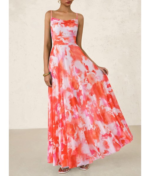 BTFBM Women Summer Floral Maxi Dresses Elegant Spaghetti Strap Dress Printed Party Dress Beach Long Dresses