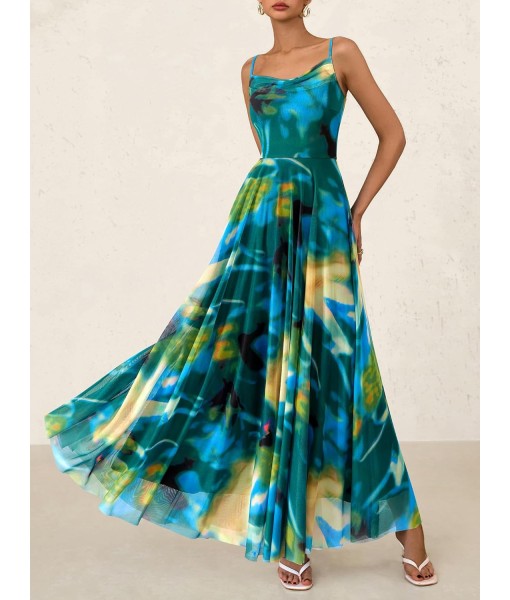 BTFBM Women Summer Floral Maxi Dresses Elegant Spaghetti Strap Dress Printed Party Dress Beach Long Dresses