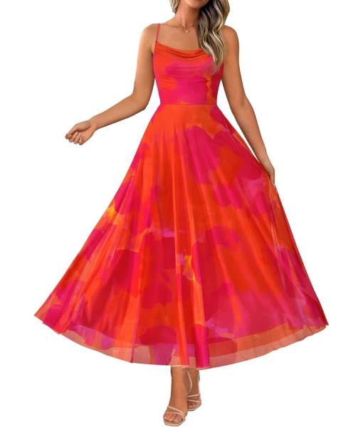 BTFBM Women Summer Floral Maxi Dresses Elegant Spaghetti Strap Dress Printed Party Dress Beach Long Dresses