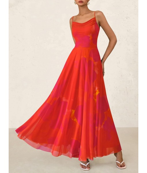 BTFBM Women Summer Floral Maxi Dresses Elegant Spaghetti Strap Dress Printed Party Dress Beach Long Dresses