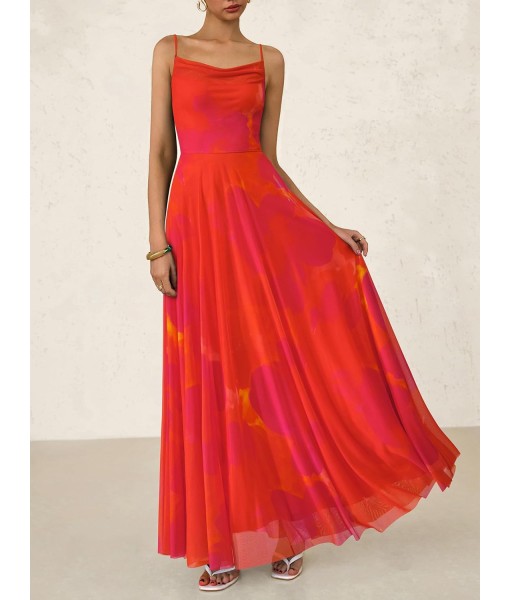 BTFBM Women Summer Floral Maxi Dresses Elegant Spaghetti Strap Dress Printed Party Dress Beach Long Dresses