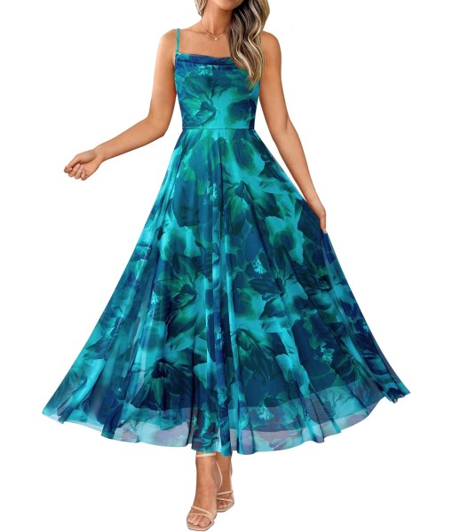 BTFBM Women Summer Floral Maxi Dresses Elegant Spaghetti Strap Dress Printed Party Dress Beach Long Dresses