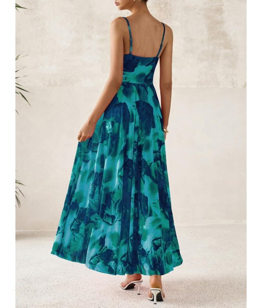 BTFBM Women Summer Floral Maxi Dresses Elegant Spaghetti Strap Dress Printed Party Dress Beach Long Dresses