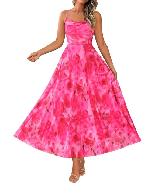 BTFBM Women Summer Floral Maxi Dresses Elegant Spaghetti Strap Dress Printed Party Dress Beach Long Dresses