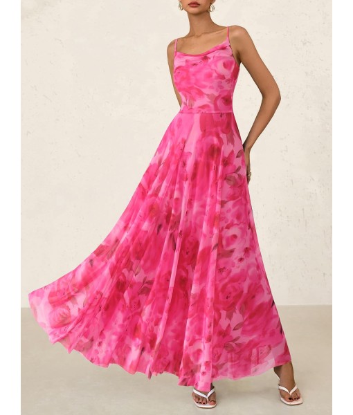 BTFBM Women Summer Floral Maxi Dresses Elegant Spaghetti Strap Dress Printed Party Dress Beach Long Dresses