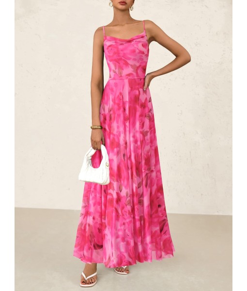 BTFBM Women Summer Floral Maxi Dresses Elegant Spaghetti Strap Dress Printed Party Dress Beach Long Dresses