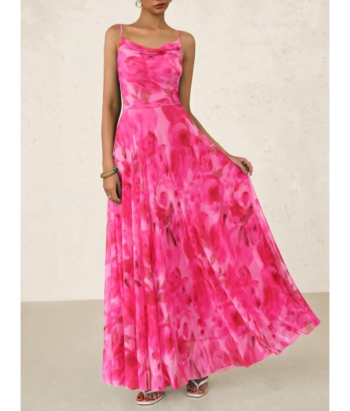 BTFBM Women Summer Floral Maxi Dresses Elegant Spaghetti Strap Dress Printed Party Dress Beach Long Dresses