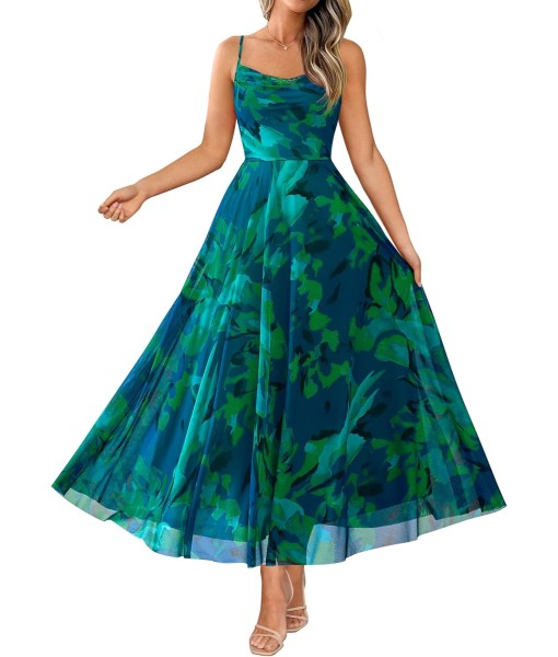 BTFBM Women Summer Floral Maxi Dresses Elegant Spaghetti Strap Dress Printed Party Dress Beach Long Dresses