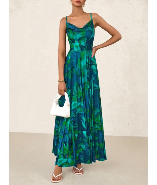 BTFBM Women Summer Floral Maxi Dresses Elegant Spaghetti Strap Dress Printed Party Dress Beach Long Dresses