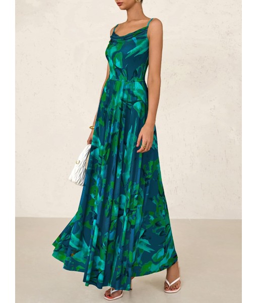BTFBM Women Summer Floral Maxi Dresses Elegant Spaghetti Strap Dress Printed Party Dress Beach Long Dresses
