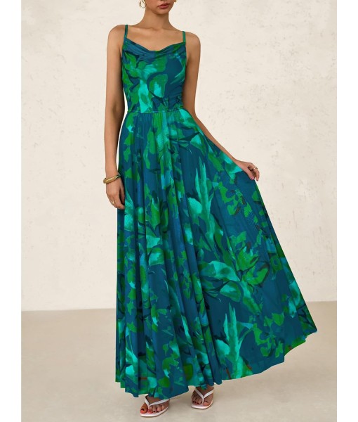 BTFBM Women Summer Floral Maxi Dresses Elegant Spaghetti Strap Dress Printed Party Dress Beach Long Dresses