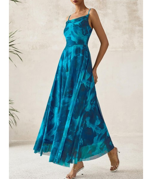 BTFBM Women Summer Floral Maxi Dresses Elegant Spaghetti Strap Dress Printed Party Dress Beach Long Dresses