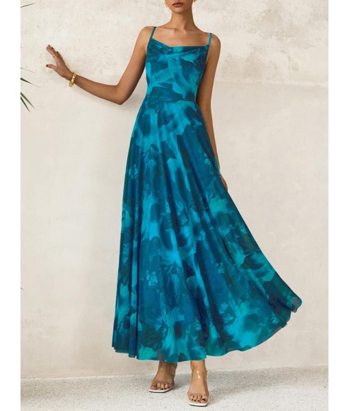 BTFBM Women Summer Floral Maxi Dresses Elegant Spaghetti Strap Dress Printed Party Dress Beach Long Dresses