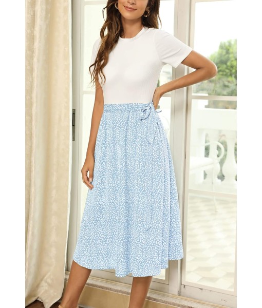 Zattcas Women 2025 Summer Dress Short Sleeve Ribbed Teacher Church Modest Business Casual Work Outfits Midi Dress
