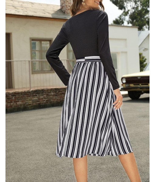 Zattcas Women 2025 Summer Dress Short Sleeve Ribbed Teacher Church Modest Business Casual Work Outfits Midi Dress