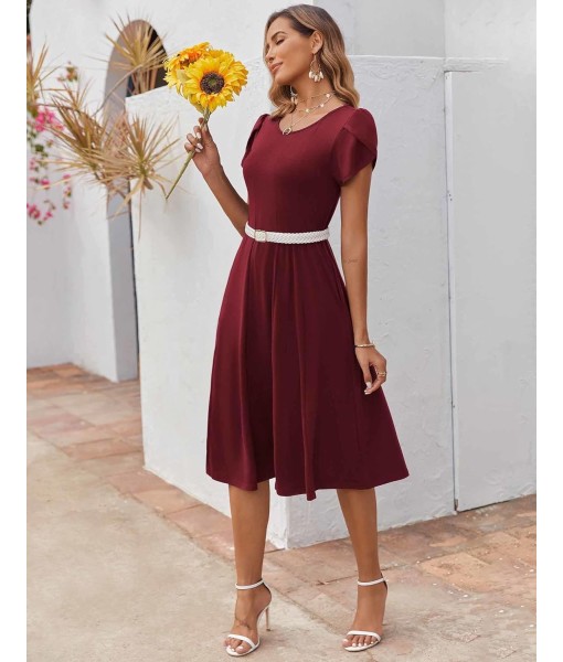 Zeagoo Womens Casual Dresses for Summer Short Sleeve Flare Midi Dress Loose Flowy Beach Sundress