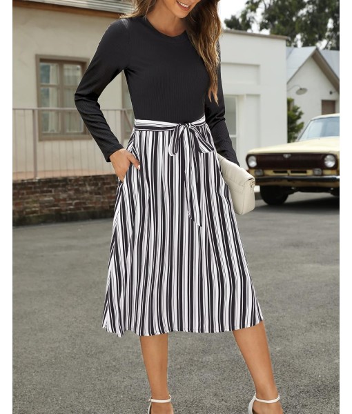 Zattcas Women 2025 Summer Dress Short Sleeve Ribbed Teacher Church Modest Business Casual Work Outfits Midi Dress