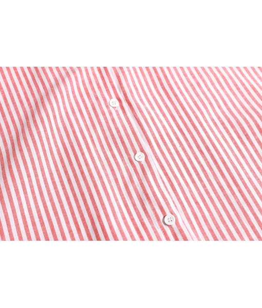 chouyatou Women's Casual Long Sleeve Button Down Loose Striped Cotton Maxi Shirt Dress