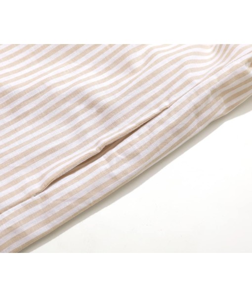 chouyatou Women's Casual Long Sleeve Button Down Loose Striped Cotton Maxi Shirt Dress
