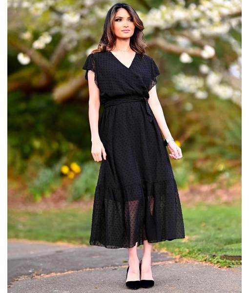 BTFBM Women Summer Bohemian Floral Casual Wrap V Neck Ruffle Cap Sleeveless Belt A-Line Pleated Hem Midi Sun Dress White