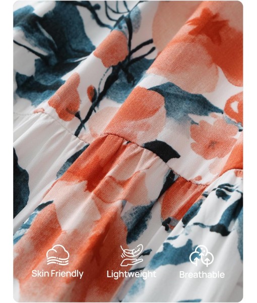 ZESICA Women's 2025 Fall Long Sleeve Maxi Dress Floral Print V Neck Empire Waist A Line Tiered Flowy Boho Party Dresses