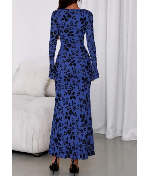 PRETTYGARDEN Women's Floral Bodycon Maxi Dress 2025 Fall Elegant Mesh Long Sleeve Formal Wedding Guest Cocktail Dresses