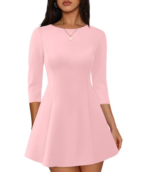 RUMIA Cocktail Dresses for Women A-Line Boat Neck Mini Dress (XS-2XL)