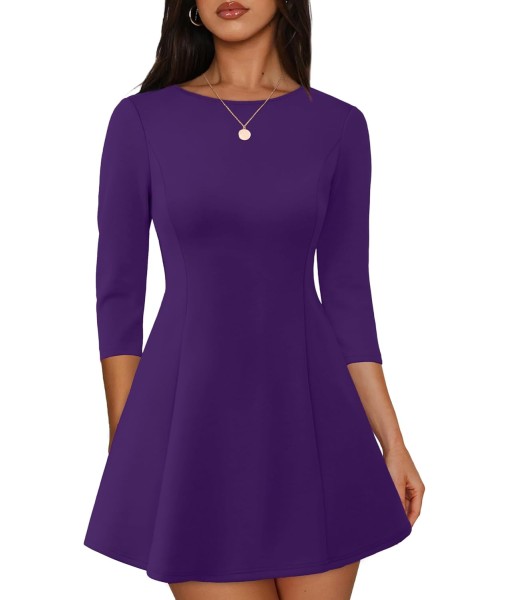 RUMIA Cocktail Dresses for Women A-Line Boat Neck Mini Dress (XS-2XL)