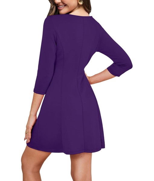 RUMIA Cocktail Dresses for Women A-Line Boat Neck Mini Dress (XS-2XL)