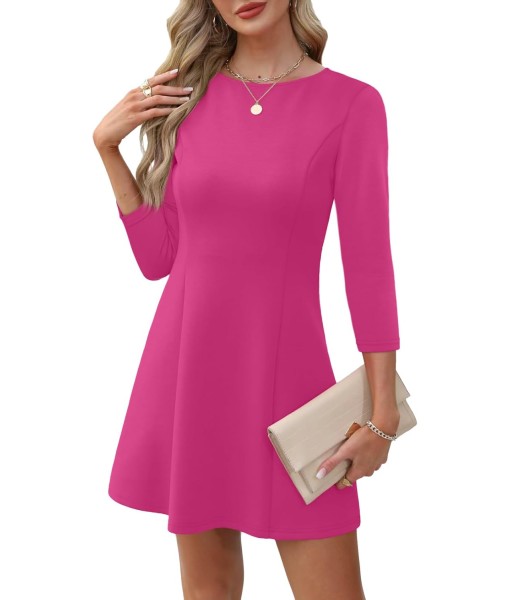 RUMIA Cocktail Dresses for Women A-Line Boat Neck Mini Dress (XS-2XL)