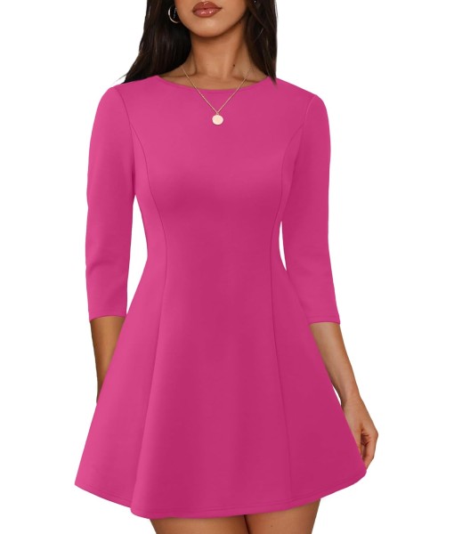 RUMIA Cocktail Dresses for Women A-Line Boat Neck Mini Dress (XS-2XL)