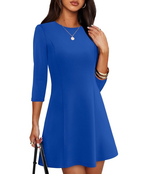 RUMIA Cocktail Dresses for Women A-Line Boat Neck Mini Dress (XS-2XL)